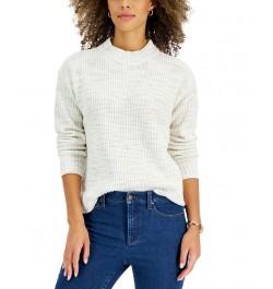 Women's Space Dye Mock-Neck Sweater Cream $15.79 Sweaters