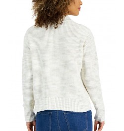 Women's Space Dye Mock-Neck Sweater Cream $15.79 Sweaters