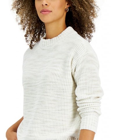 Women's Space Dye Mock-Neck Sweater Cream $15.79 Sweaters