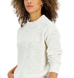 Women's Space Dye Mock-Neck Sweater Cream $15.79 Sweaters