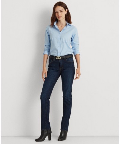 Petite Mid-Rise Straight Jean Petite & Petite Short Lengths Deep Royal $62.50 Jeans
