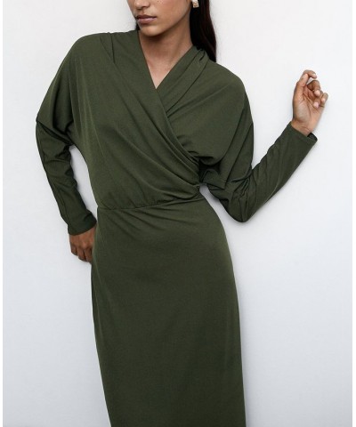 Women's Hooded Long Dress Khaki $53.90 Dresses