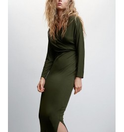 Women's Hooded Long Dress Khaki $53.90 Dresses