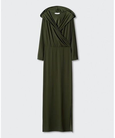 Women's Hooded Long Dress Khaki $53.90 Dresses