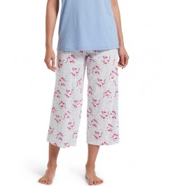 Women's Sleepwell Printed Knit Capri Pajama Pant Made with Temperature Regulating Technology Flamingo $19.20 Sleepwear