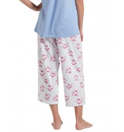 Women's Sleepwell Printed Knit Capri Pajama Pant Made with Temperature Regulating Technology Flamingo $19.20 Sleepwear