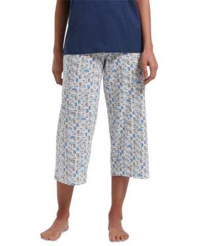 Women's Sleepwell Printed Knit Capri Pajama Pant Made with Temperature Regulating Technology Flamingo $19.20 Sleepwear