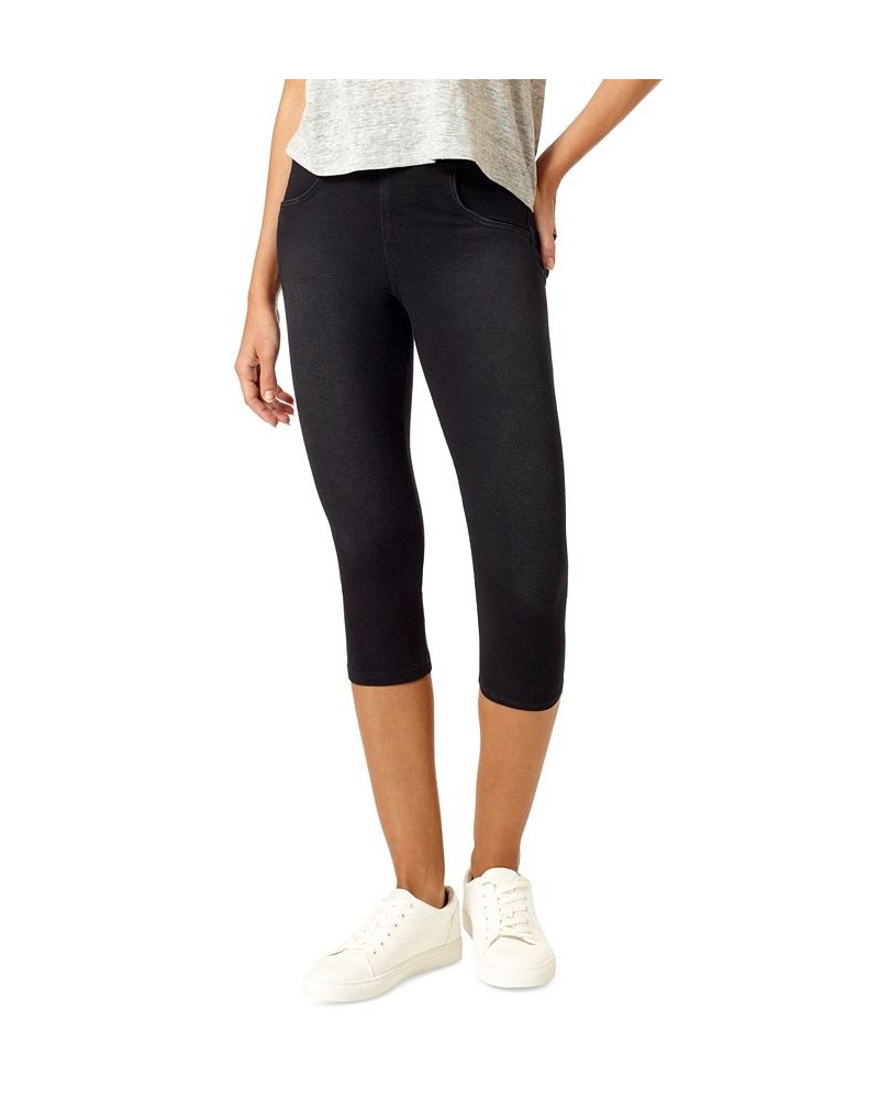 Women's Game Changing High-Rise Denim Capri Leggings Black $27.54 Pants