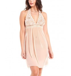 Chloe Halter Babydoll Chemise Lingerie Nightgown Online Only Orange $27.50 Lingerie