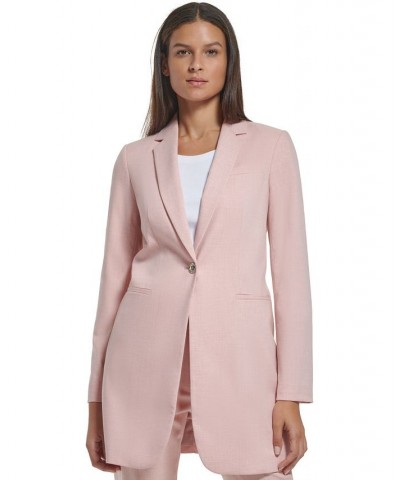 Women's One-Button Topper Jacket and Solid Sutton Ankle Pants Misty Rose $45.12 Pants