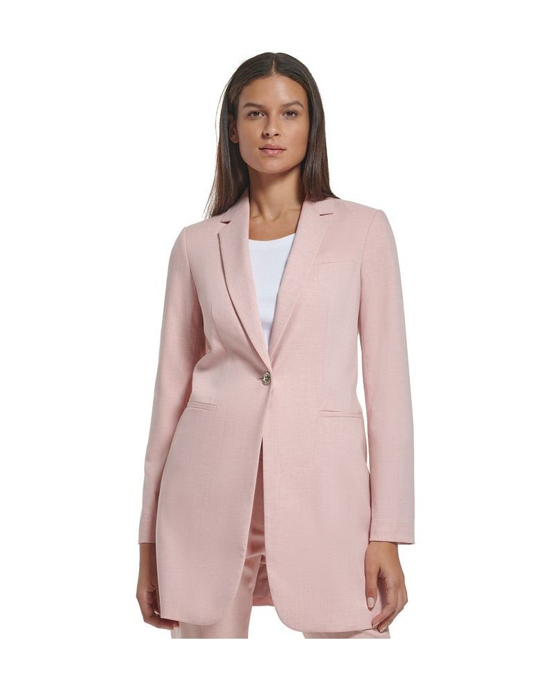 Women's One-Button Topper Jacket and Solid Sutton Ankle Pants Misty Rose $45.12 Pants