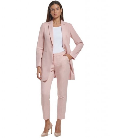 Women's One-Button Topper Jacket and Solid Sutton Ankle Pants Misty Rose $45.12 Pants