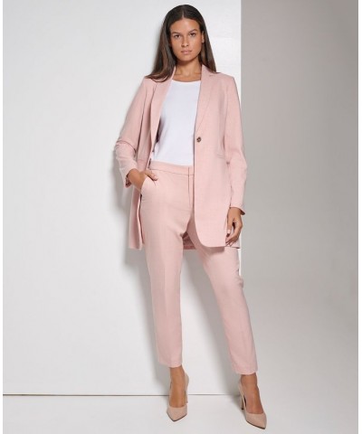 Women's One-Button Topper Jacket and Solid Sutton Ankle Pants Misty Rose $45.12 Pants