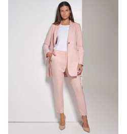 Women's One-Button Topper Jacket and Solid Sutton Ankle Pants Misty Rose $45.12 Pants