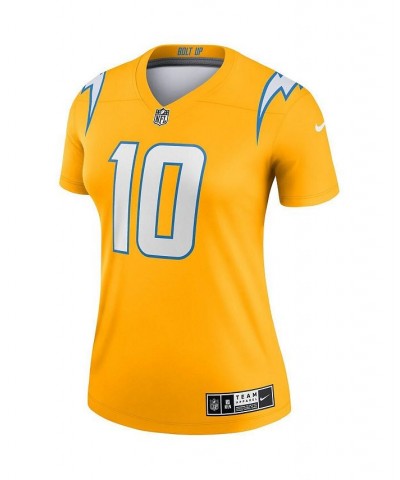 Women's Justin Herbert Gold Los Angeles Chargers Inverted Legend Jersey Gold $50.60 Jersey