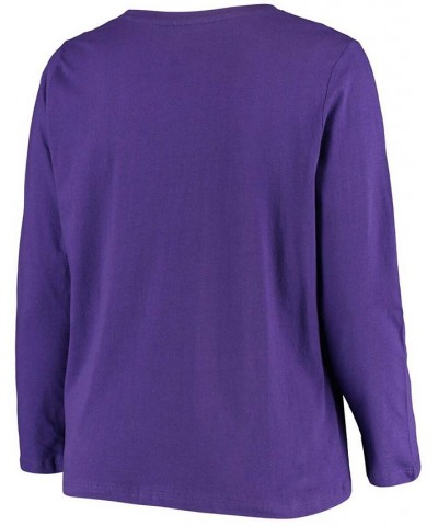 Women's Plus Size Purple Minnesota Vikings Primary Logo Long Sleeve T-shirt Purple $20.70 Tops