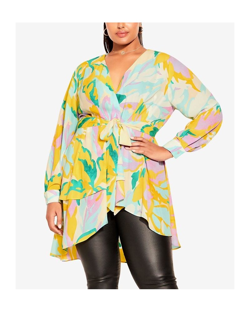 Trendy Plus Size Hailey Tunic Top Sweet Sorbet Fl $45.39 Tops