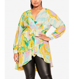 Trendy Plus Size Hailey Tunic Top Sweet Sorbet Fl $45.39 Tops