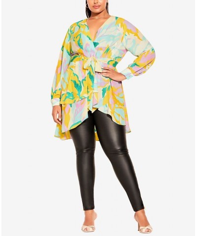 Trendy Plus Size Hailey Tunic Top Sweet Sorbet Fl $45.39 Tops