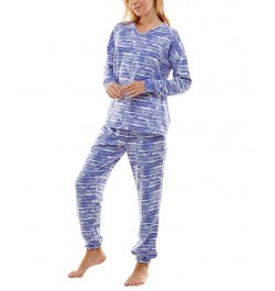 Women's Butterknit Printed Pajamas Set Quinn Stripe White $14.35 Sleepwear