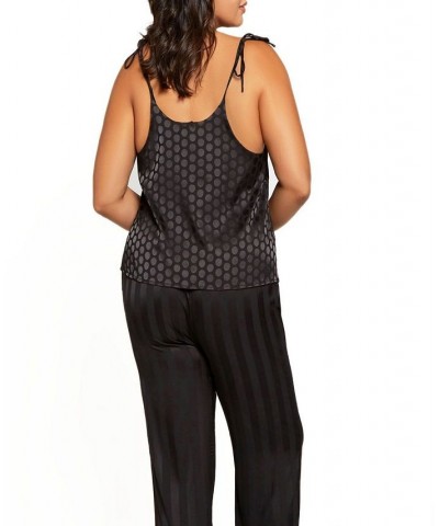 Plus Size Delphine Circle Cami and Striped Pant Set of 2 Black $44.50 Lingerie