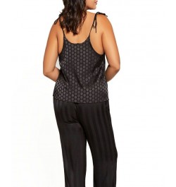 Plus Size Delphine Circle Cami and Striped Pant Set of 2 Black $44.50 Lingerie