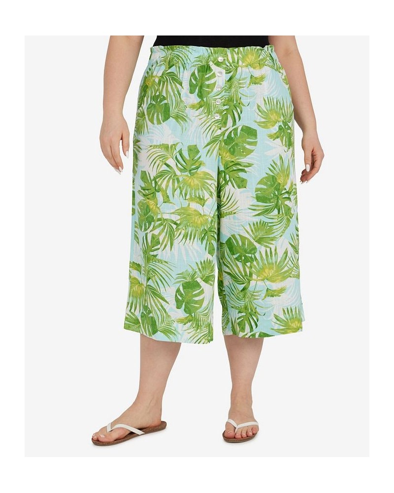 Plus Size Printed Capri Pant Palm Multi $22.25 Pants