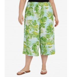 Plus Size Printed Capri Pant Palm Multi $22.25 Pants