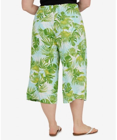 Plus Size Printed Capri Pant Palm Multi $22.25 Pants