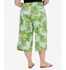 Plus Size Printed Capri Pant Palm Multi $22.25 Pants