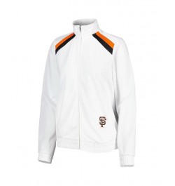 Women's White San Francisco Giants Red Flag Full-Zip Track Jacket White $37.40 Jackets