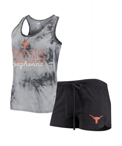 Women's Charcoal Texas Longhorns Billboard Tie-Dye Tank Top and Shorts Set Charcoal $28.49 Tops