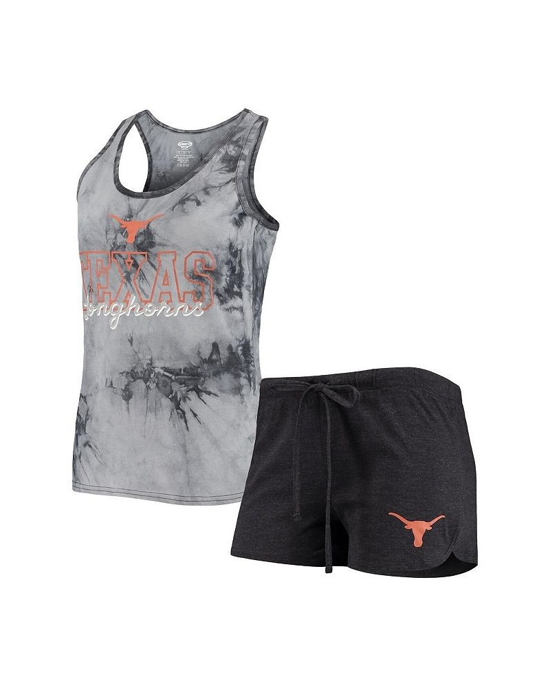 Women's Charcoal Texas Longhorns Billboard Tie-Dye Tank Top and Shorts Set Charcoal $28.49 Tops