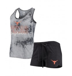 Women's Charcoal Texas Longhorns Billboard Tie-Dye Tank Top and Shorts Set Charcoal $28.49 Tops