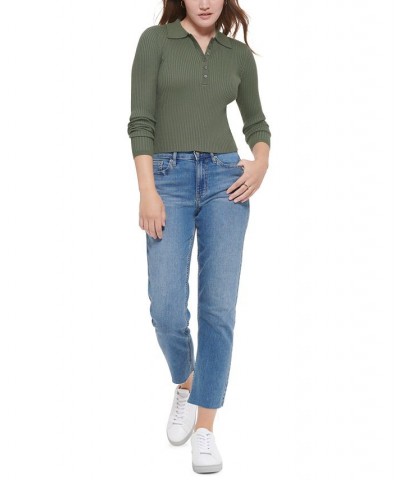 Women's Polo Shirt & Straight-Leg Jeans Thyme $17.89 Outfits