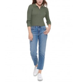 Women's Polo Shirt & Straight-Leg Jeans Thyme $17.89 Outfits