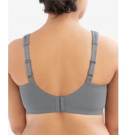 Women's Full Figure Plus Size Magic Lift Moisture Control Wirefree Bra Gray $26.23 Bras