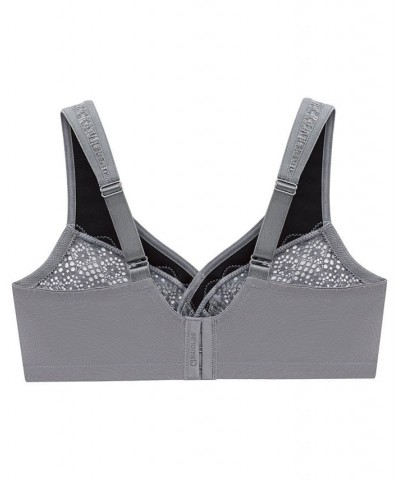 Women's Full Figure Plus Size Magic Lift Moisture Control Wirefree Bra Gray $26.23 Bras