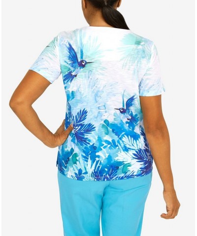 Women's Cool Vibrations Hummingbird Square Neck Top Multi $27.09 Tops