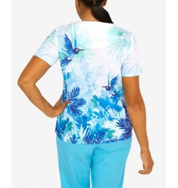 Women's Cool Vibrations Hummingbird Square Neck Top Multi $27.09 Tops