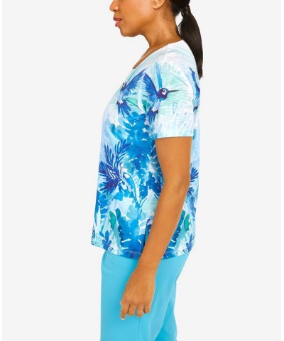 Women's Cool Vibrations Hummingbird Square Neck Top Multi $27.09 Tops