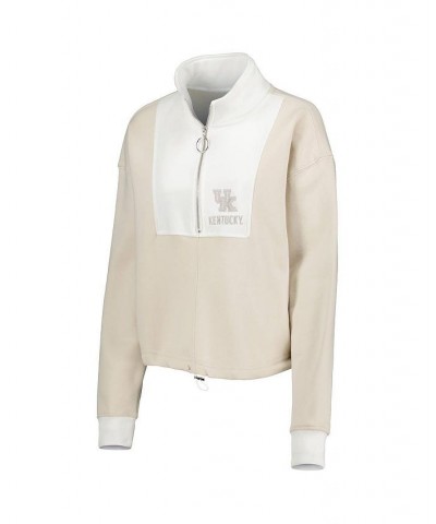 Women's Tan White Kentucky Wildcats Color-Block Quarter-Zip Jacket Tan, White $35.70 Jackets