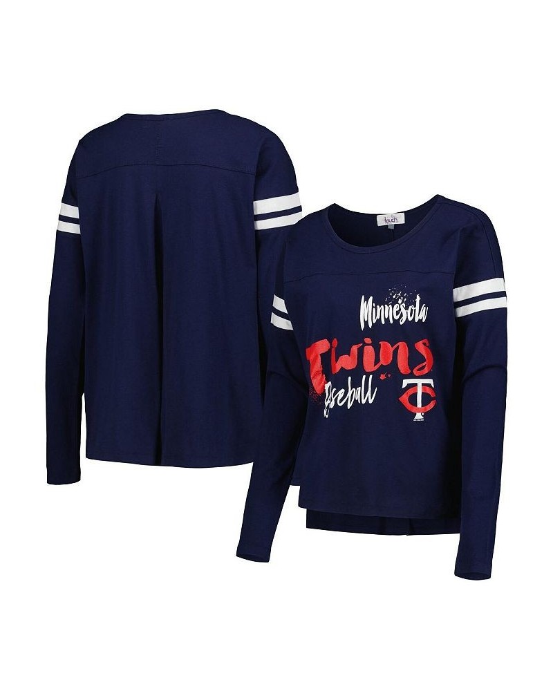 Women's Navy Minnesota Twins Free Agent Long Sleeve T-shirt Navy $23.63 Tops