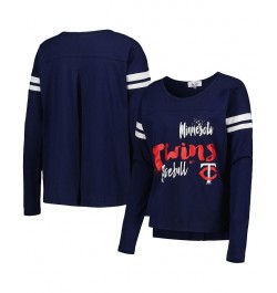 Women's Navy Minnesota Twins Free Agent Long Sleeve T-shirt Navy $23.63 Tops