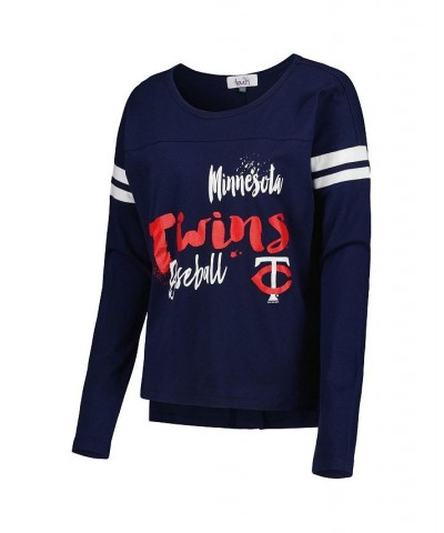 Women's Navy Minnesota Twins Free Agent Long Sleeve T-shirt Navy $23.63 Tops