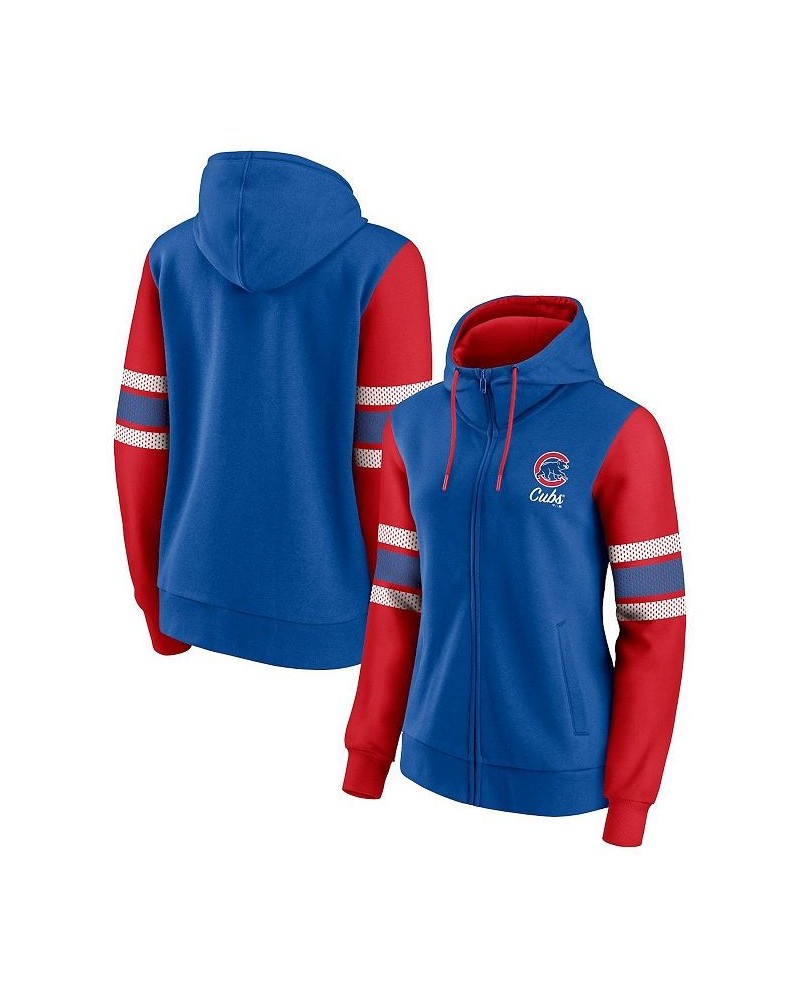 Women's Branded Royal Red Chicago Cubs Primary Script Full-Zip Hoodie Royal, Red $39.20 Sweatshirts