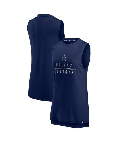 Women's Branded Navy Dallas Cowboys True Contender Tank Top Navy $22.39 Tops