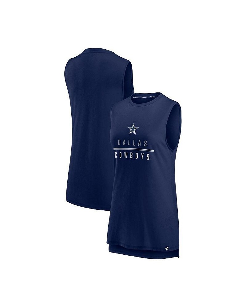 Women's Branded Navy Dallas Cowboys True Contender Tank Top Navy $22.39 Tops