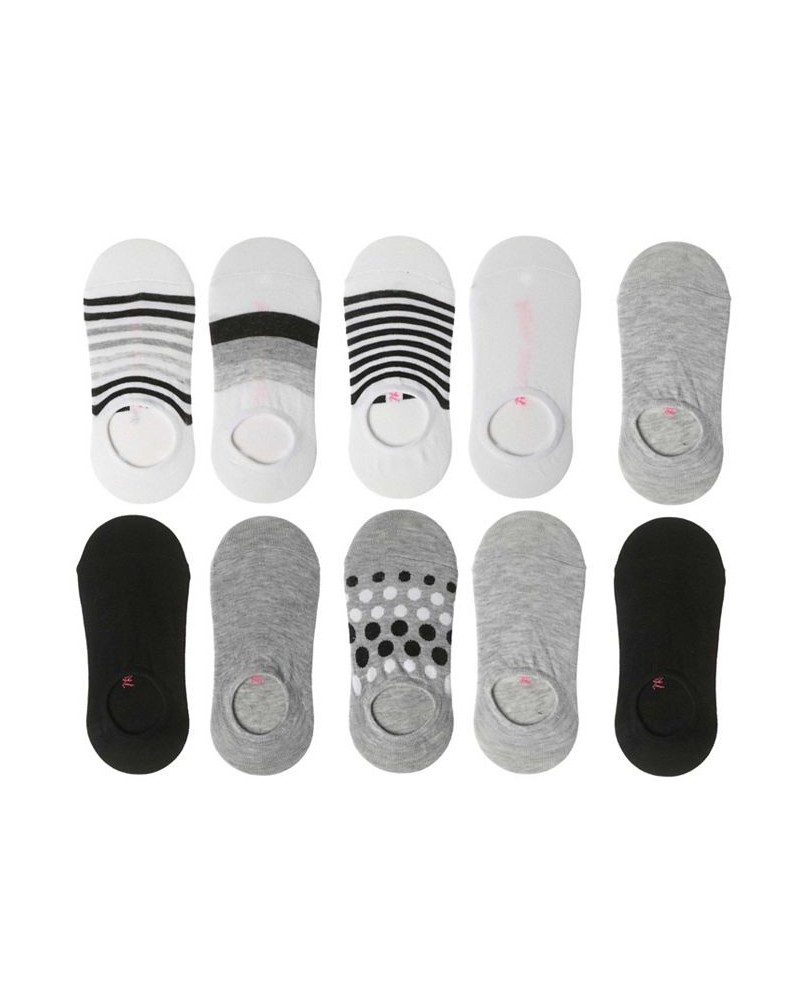 Women's No Show Low Cut Sneaker Liner Socks with Non-Slip Grip Pack of 10 Multi White, Gray, Black $19.38 Socks