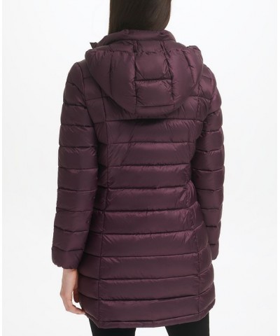 Women's Packable Hooded Down Puffer Coat Deep Plum $28.20 Coats